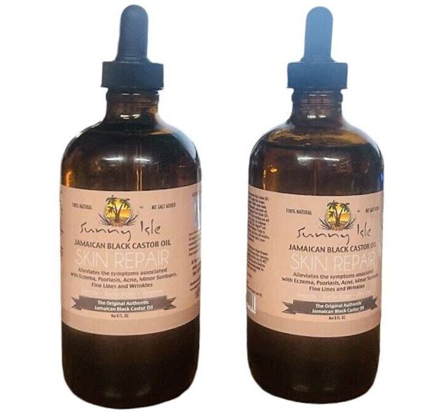 Sunny Isle Jamaican Black Castor Oil Skin Repair Acne , Wrinkles 8 Oz