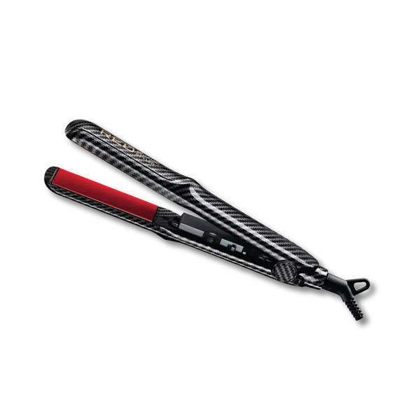 red bykiss Designer Series 1-Inch Ceramic Flat Iron Styler carbon fiber
