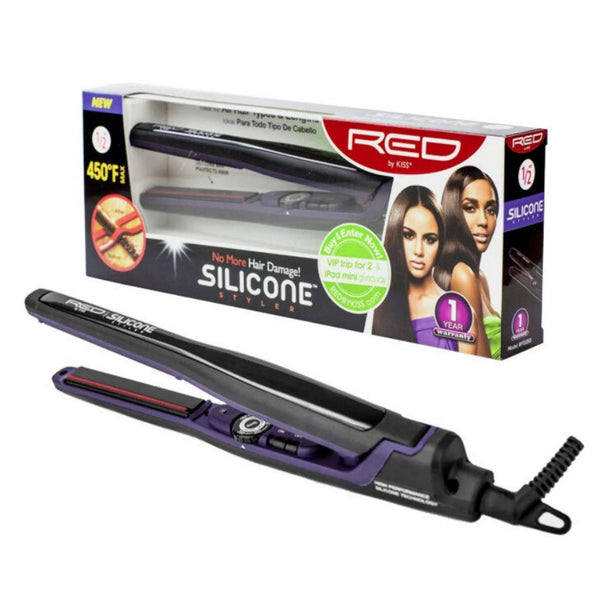 Red By Kiss Silicone Styler Flat Iron - 1/2