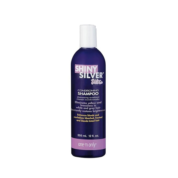One 'n Only Shiny Silver Purple Shampoo - Argan Oil Toning Hair Shampoo for Blonde, Gray, White & Highlighted Hair - Moisturizes, Brightens & Reduces Brassiness (12 fl oz)