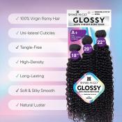 Shake-N-Go Virgin Remy Hair Weave Glossy 3 Bundles Spanish Curl