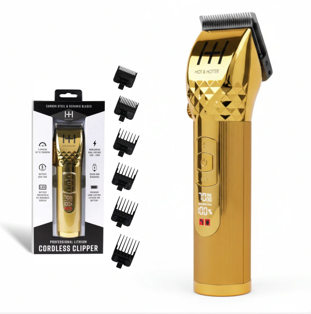 Hot & Hotter Professional Lithium Cordless Clipper, Gold