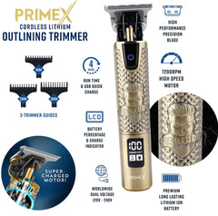 PrimeX Cordless Lithium Outlining Barber Trimmer Brass