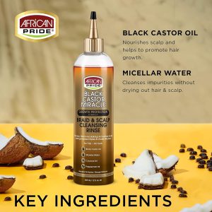 African Pride Black Castor Miracle Braid & Scalp Cleansing Rinse — product view