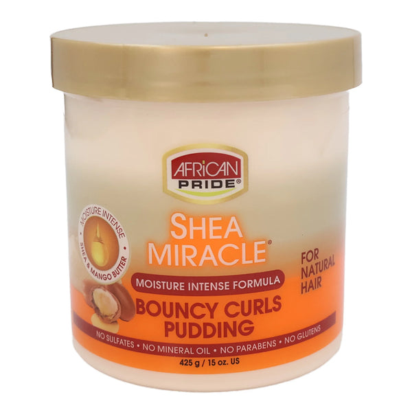 African Pride Shea Butter Formula Miracle Bouncy Curls Pudding, 15 Oz