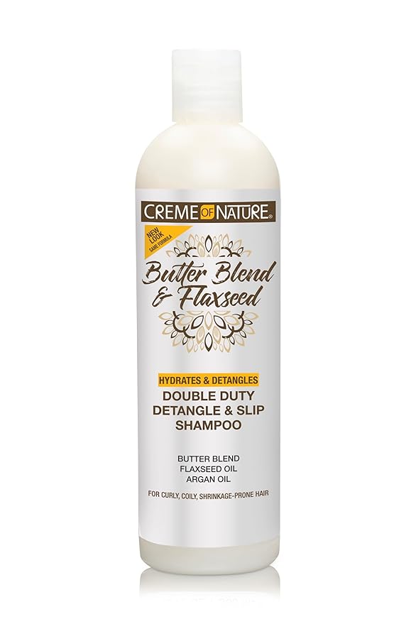 Creme of Nature, Detangling Shampoo, Butter Blend, Argan Oil, Flaxseed Oil, Moisturizing Formula, 12oz