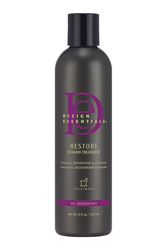 Design Essentials Restore Vitamin Treatment for Natural Dry Damaged Hair, White, 8 Fl Oz