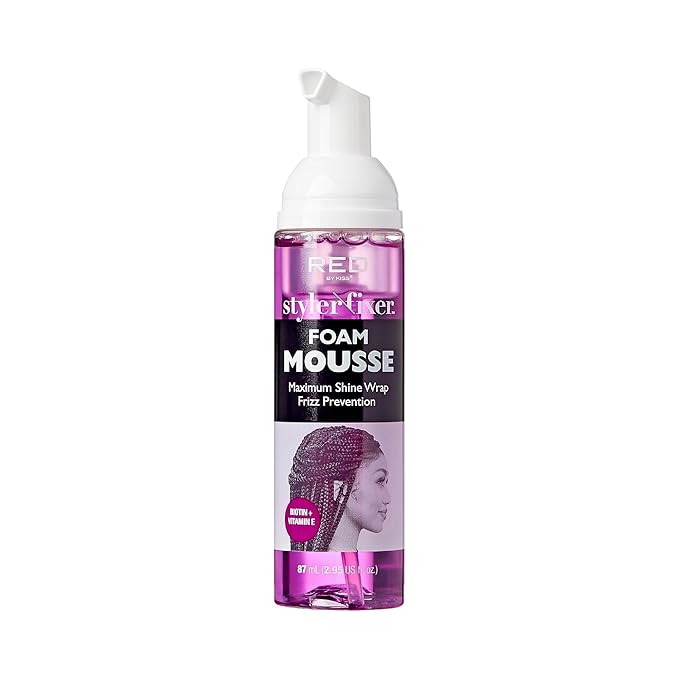 Red by Kiss Foaming Mini Travel Size Mousse, Maximum Shine Wrap Mousse-Biotin + Vitamin E
