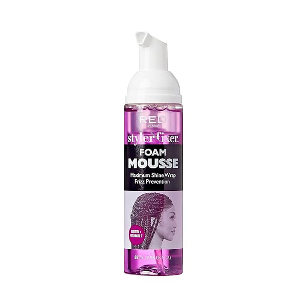 Red by Kiss Foaming Mini Travel Size Mousse, Maximum Shine Wrap Mousse-Biotin + Vitamin E