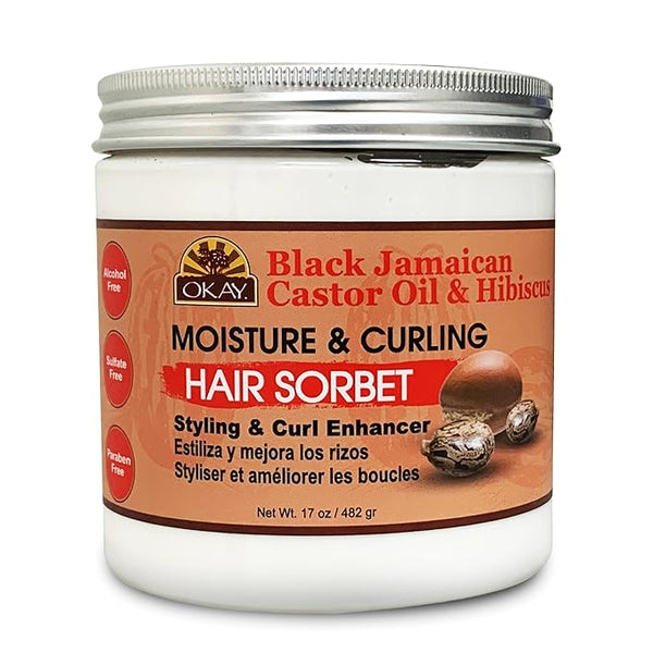 OKAY Black Jamaican Castor Oil & Hibiscus Moisture & Curling Sorbet