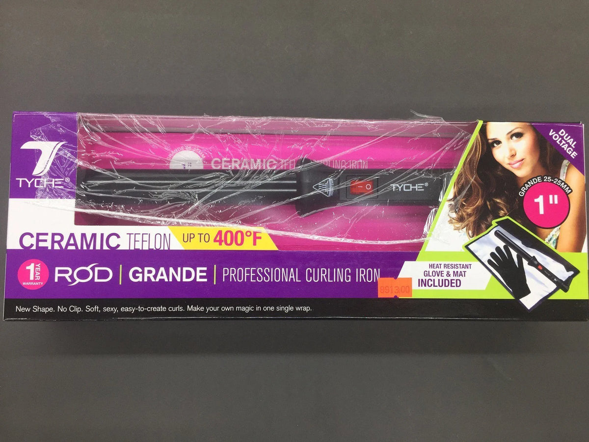 tyche ceramic teflon grande curling iron 1"