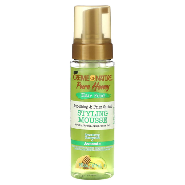 creme of nature pure honey hair food -styling mousse-