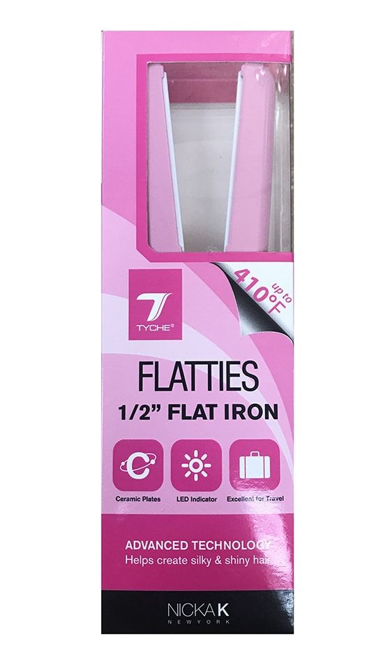 Nicka K Tyche 1/2" Flatties Flat Iron Pink