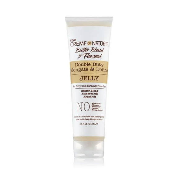 Creme of Nature Butter Blend & Flaxseed Elongate & Define Styling Cream Jelly, 8.45 oz, Dry Hair