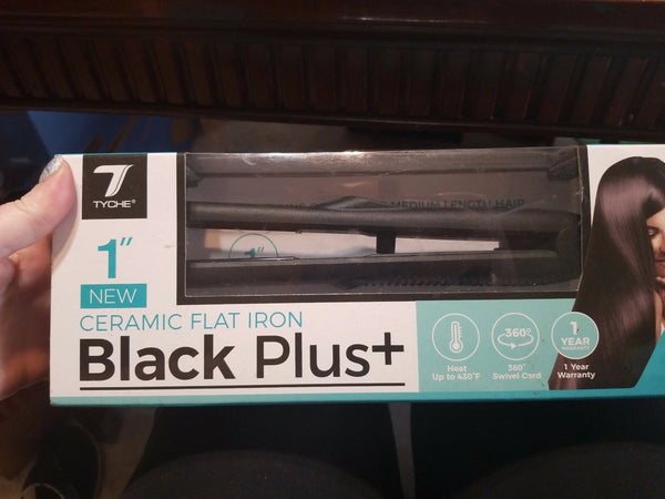 Tyche Black plus Ceramic Flat Iron-1 inch
