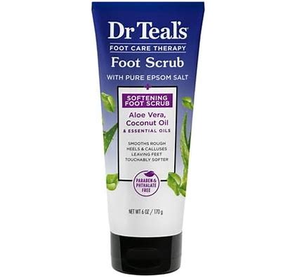 Dr Teal's Softening Foot Scrub With Pure Epsom Salt, Aloe & Coconut Oil, 6 Oz