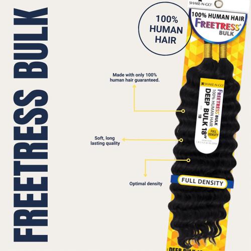 SHAKE-N-GO 100% HUMAN HAIR - FREETRESS - DEEP BULK 18