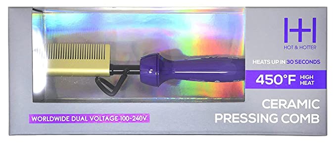 HOT & HOTTER CERAMIC ELECTRICAL PRESSING COMB PURPLE AND GOLD Find Your New Look Today!