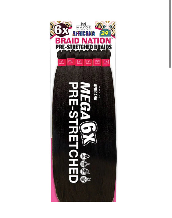 MAYDE BEAUTY 6X BRAID NATION - PRE-STRETCHED BRAIDS - 24