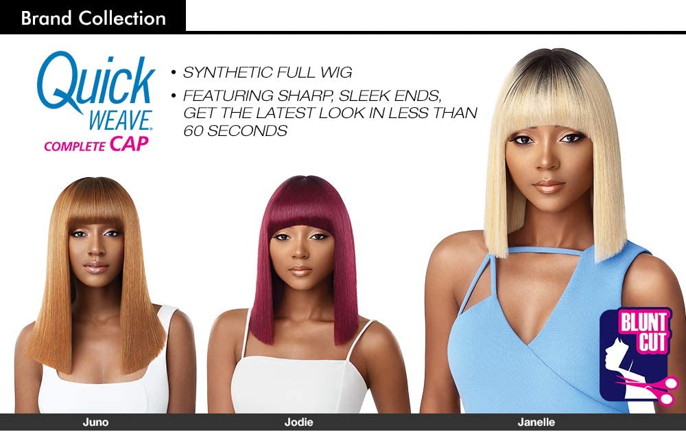 Outre Synthetic Hair Full Cap Quick Weave Complete Cap Bang Jodie (99J) Find Your New Look Today!