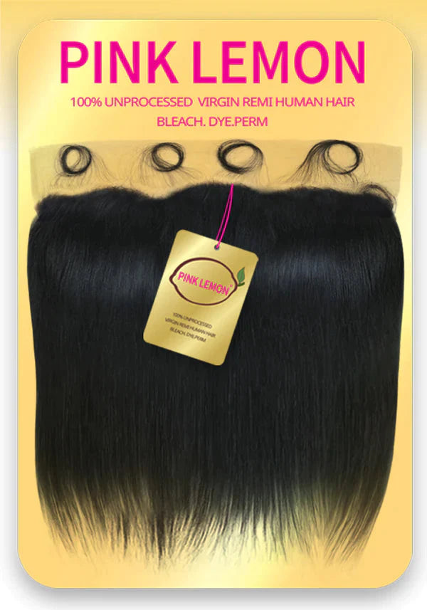 PINK LEMON - 13A 13X4 HD LACE FRONTAL STRAIGHT (HUMAN HAIR)