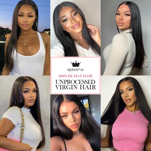 Queen By Ali 100% Virgin Human Hair Unprocessed Brazilian Bundle Hair Weave Natural Straight Find Your New Look Today!