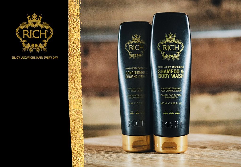 RICH Hair Care Pure Luxury Energizing Conditioner and Shaving Cream, 6.75 oz. Find Your New Look Today!