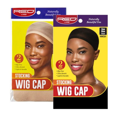 Red by Kiss One Size Stocking Wig Cap - 2 caps