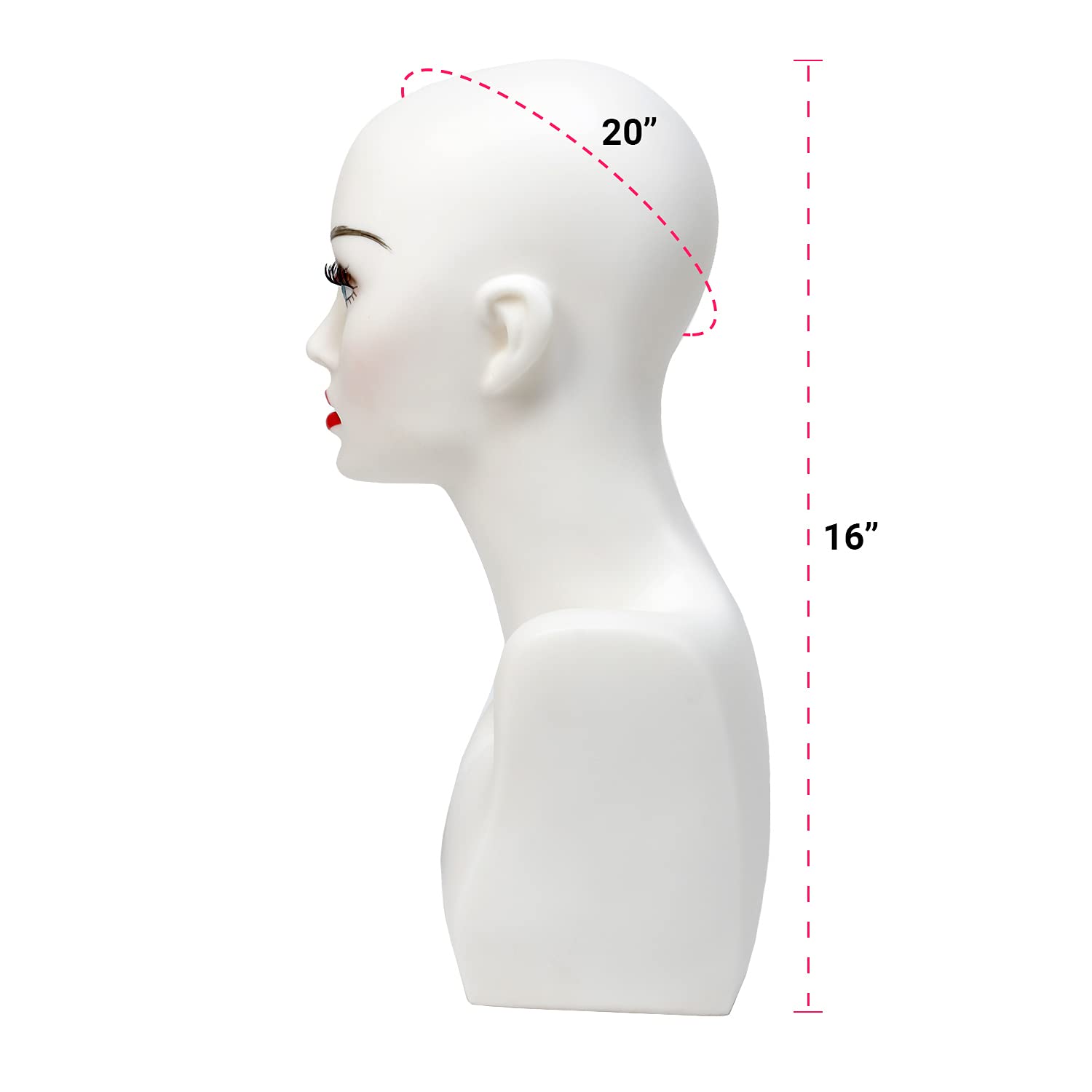 STUDIO LIMITED 16'' White Female PVC Mannequin Head with Makeups for cosmetology salon practice tool realistic and durable Find Your New Look Today!