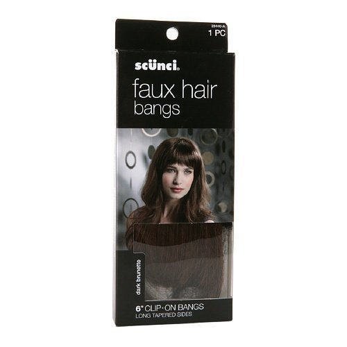 Scunci Faux Hair Bangs, Clip On Bangs, 6 inch, Dark Brunette 1 ea Find Your New Look Today!