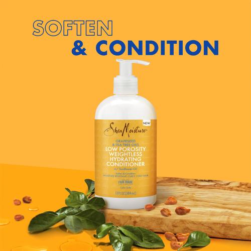 Shea Moisture Grapeseed & Tea Tree Oils Low Porosity Weightless Hydrating Conditioner 13oz Find Your New Look Today!