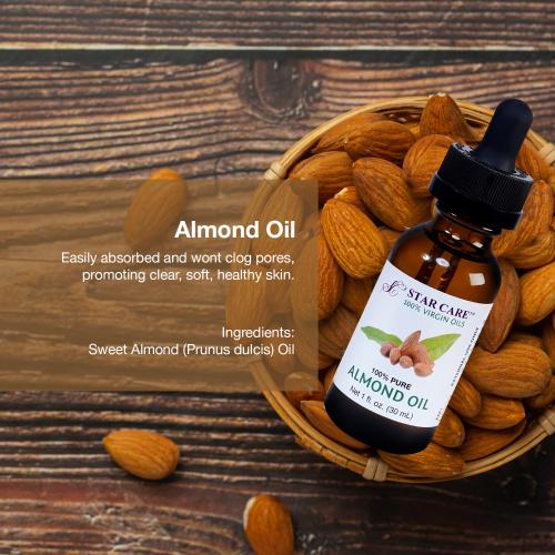 Star Care 100% Pure Almond Oil 1oz/ 30ml Find Your New Look Today!