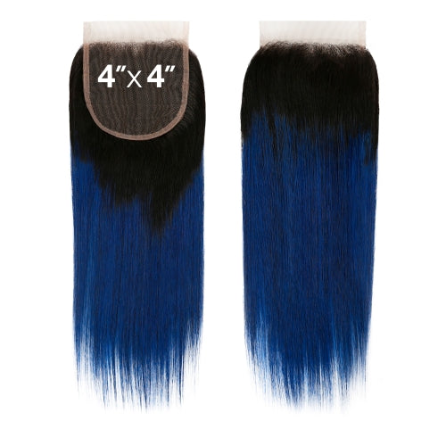 Uniq Hair 100% Virgin Human Hair Brazilian Bundle Hair Weave 4X4 Closure 7A Straight #OTBLUE Find Your New Look Today!