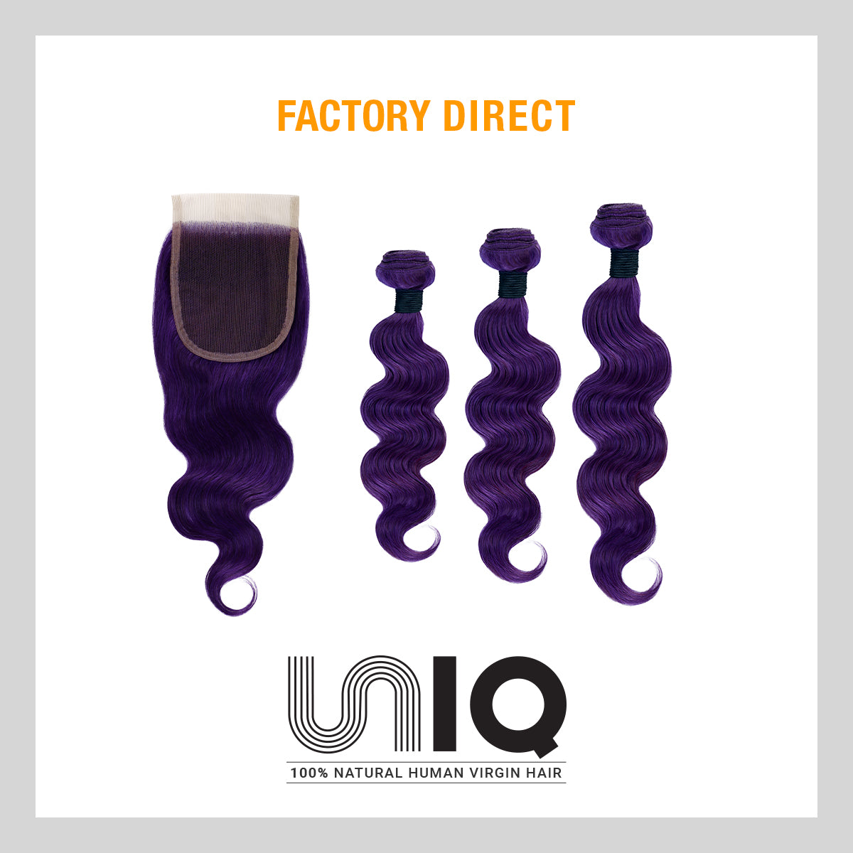 Uniq Hair 100% Virgin Human Hair Brazilian Bundle Hair Weave 7A Body + 4X4 Closure #OTPURPLE Find Your New Look Today!